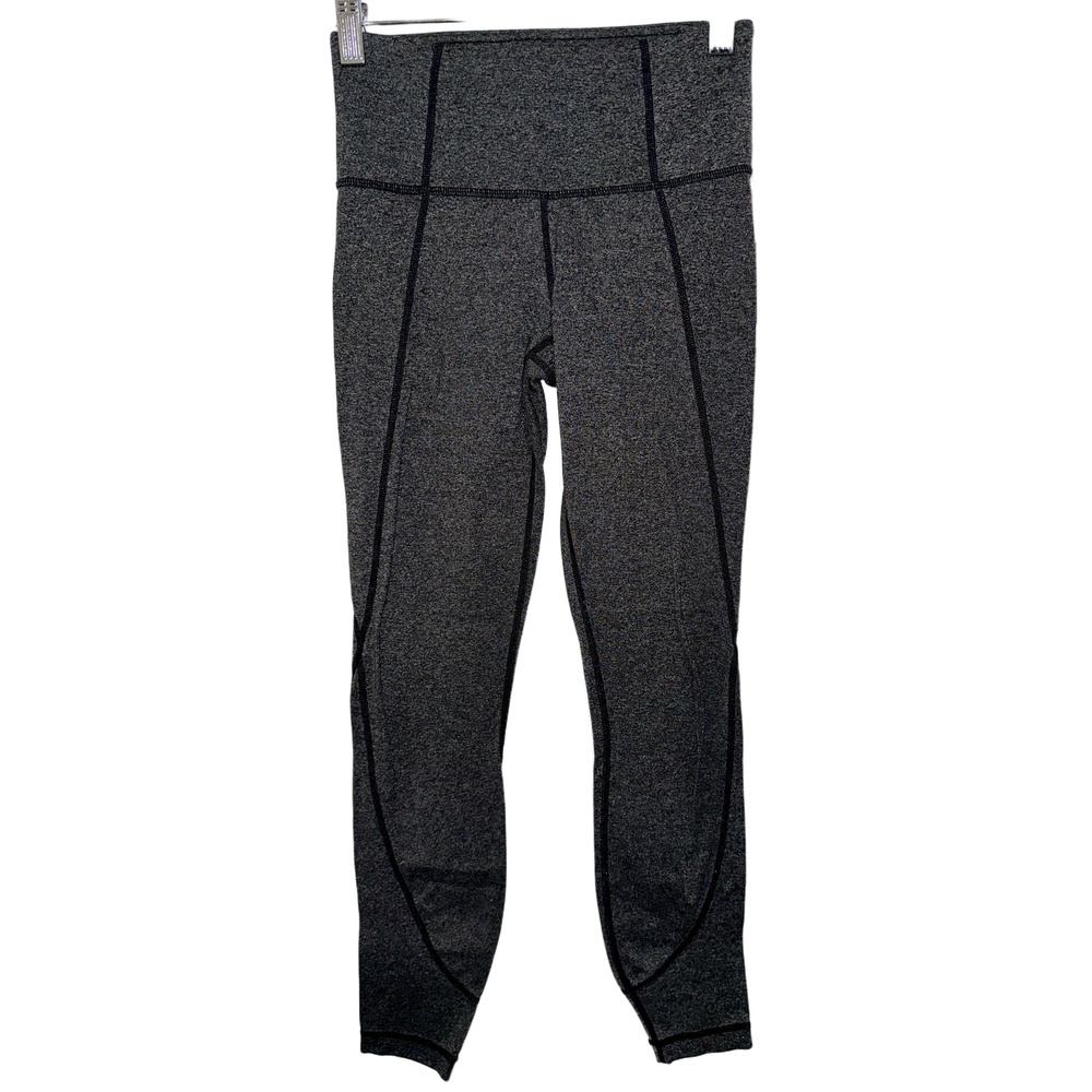 Athleta Salutation Heathered Charcoal Gray High Waisted Tights Leggings Size XXS
